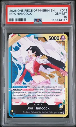 2026 ONE PIECE OP14-EB04-THE AZURE SEA'S SEVEN #041 BOA HANCOCK PSA 10 - Image 1