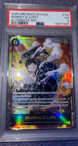 2025 ONE PIECE OP10-ROYAL BLOOD ALTERNATE ART #118 MONKEY D. LUFFY PSA VG 3 - Image 1