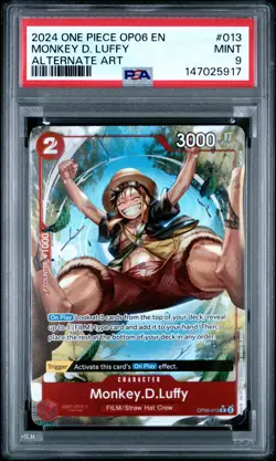 2024 ONE PIECE OP06-WINGS OF THE CAPTAIN ALTERNATE ART MONKEY D. LUFFY PSA 9 - Image 1