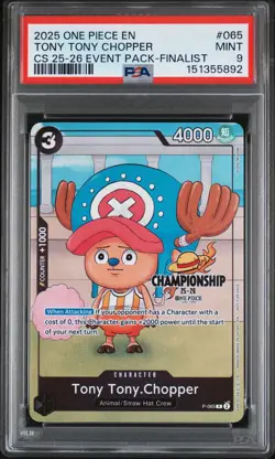 2025 ONE PIECE CHAMP 2025-26 EVENT PACK FINALIST #065 TONY TONY CHOPPER PSA 9 - Image 1