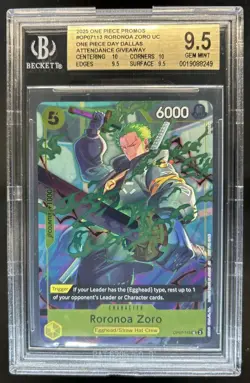 2025 One Piece Day Dallas Promo Roronoa Zoro #OP07-113 BGS 9.5 - Image 1