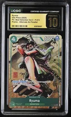 2025 ONE PIECE PREMIUM CARD COLLECTION BEST SELECTION VOL. 3 #P-072 RYUMA CGC 10 - Image 1