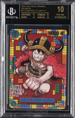 2025 ONE PIECE PROMOS PREM CARD COLL JPN MONKEY D. LUFFY BGS 10 BLACK LABEL - Image 1