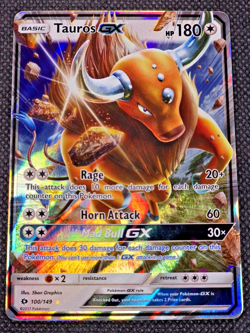 Tauros GX - 100/149 - Pokemon Sun & Moon Base Set Ultra Rare Card NM/LP -- L41 - Image 1