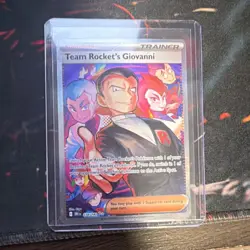 Pokemon Team Rocket's Giovanni Full Art Holo Trainer Card 238/182 Sv10 English - Image 1