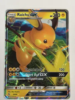 Pokemon TCG Hidden Fates Raichu GX Ultra Rare Card 20/68 - Image 1