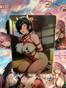 Holo Beautiful Waifu Handmade Card Goddess Story CCG Anime Double Sided - Image 1