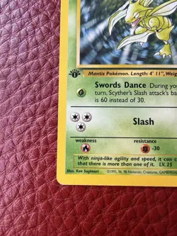 Scyther 1st Edition Jungle 26/64 Rare 1999 Pokemon TCG Card WOTC Vintage - Image 5