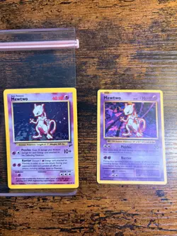 Pokemon TCG Mewtwo Card Lot Base Set II #10/130 & 51/108 Holo Rare Lot: LP/MP - Image 1