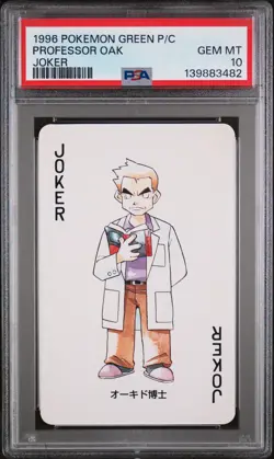1996 POKEMON GREEN VERSION PLAYING CARDS JOKER PROFESSOR OAK PSA 10 - Image 1
