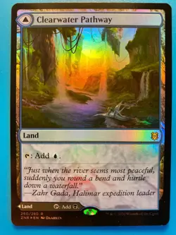 MTG 1x FOIL Clearwater Murkwater Pathway 260 Zendikar Rising Magic the x1 NM - Image 1