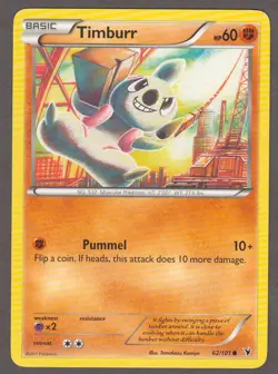Pokemon Timburr 62/101 Noble Victories Common Fighting 2011 LP - Image 1