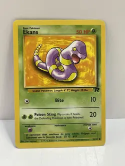 Pokemon WOTC TCG Vintage Ekans 56/82 Team Rocket Regular LP - Image 1