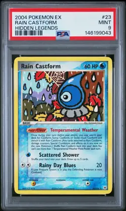 2004 POKEMON EX HIDDEN LEGENDS #23 RAIN CASTFORM PSA 9 - Image 1