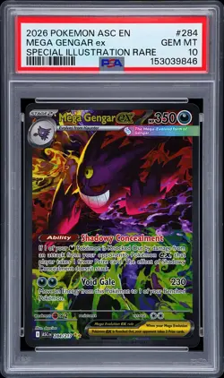 2026 POKEMON ASCENDED HEROES SPECIAL ILLUSTRATION RARE MEGA GENGAR EX PSA 10 - Image 1