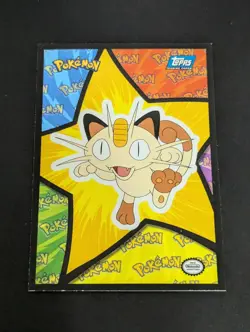 Pokemon Meowth 1999 Topps Sticker Card Pokemon The Movie Nintendo - Image 1