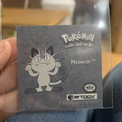 1999 Artbox Pokemon Stickers Series 1 Prizm Meowth Pr10 - Image 3