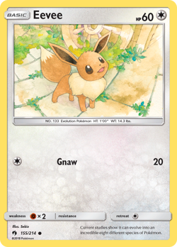 EEVEE 155/214 (CRACKED ICE HOLO) LOST THUNDER NM - Image 1