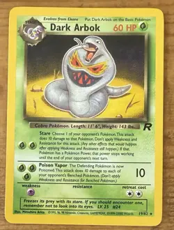 Pokemon TCG Dark Arbok #19/82 Team Rocket Non Holo Vintage 1999-2000 - Image 1