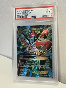 Pokemon XY Breakpoint M Scizor Ex Full Art Card 120/122 Psa 4 - Image 1