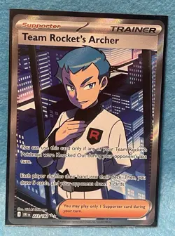 💙Team Rocket's Archer 223/182 Destined Rivals Full Art Holo Pokemon TCG💙 - Image 3