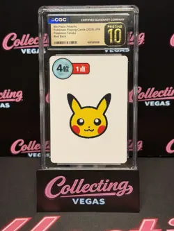 2025 POKEMON PLAYING CARDS JPN 4TH PLACE PIKACHU CGC 10 PRISTINE - Image 1