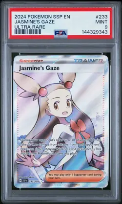 2024 POKEMON SSP EN-SURGING SPARKS ULTRA RARE #233 JASMINE'S GAZE PSA 9 - Image 1