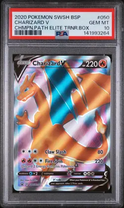 2020 POKEMON SWSH CHAMPION'S PATH ELITE TRAINER BOX #050 CHARIZARD V PSA 10 - Image 1