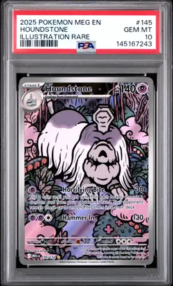2025 POKEMON MEG EN-MEGA EVOLUTION ILLUSTRATION RARE #145 HOUNDSTONE PSA 10 - Image 1