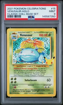 2021 POKEMON CELEBRATIONS CLASSIC COLL #15 VENUSAUR-HOLO PSA 9 - Image 1