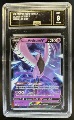 2021 Pokemon SWSH Chilling Reign Galarian Articuno V #058/198 GMA 9 - Image 1