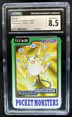 1997 Pokemon Bandai Carddass Raichu Part 3 #026 CGC 8.5 - Image 1