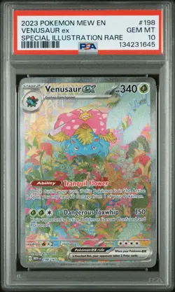2023 POKEMON MEW EN-151 SPECIAL ILLUSTRATION RARE #198 VENUSAUR EX PSA 10 - Image 1