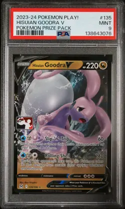 2023-2024 POKEMON PLAY! POKEMON PRIZE PACK #135 HISUIAN GOODRA V PSA 9 - Image 1