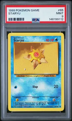 1999 POKEMON BASE SET UNLIMITED #65 STARYU PSA 9 - Image 1