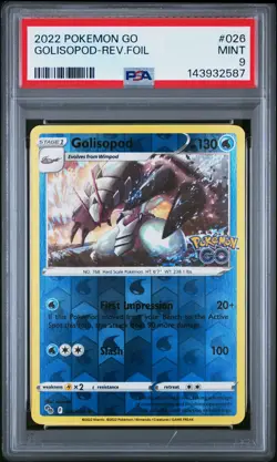 2022 POKEMON GO #026 GOLISOPOD-REVERSE FOIL PSA 9 - Image 1