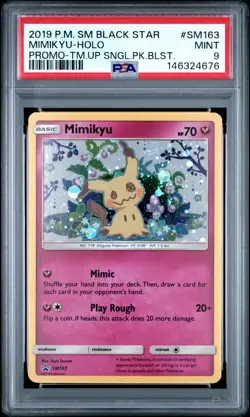 2019 POKEMON SM BLACK STAR PROMO TEAM UP SINGLE PACK BLISTERS MIMIKYU-HOLO PSA 9 - Image 1