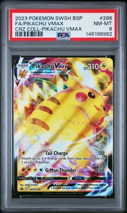 2023 POKEMON SWSH CROWN ZENITH COLLECTIONS FULL ART/PIKACHU VMAX PSA 8 - Image 1
