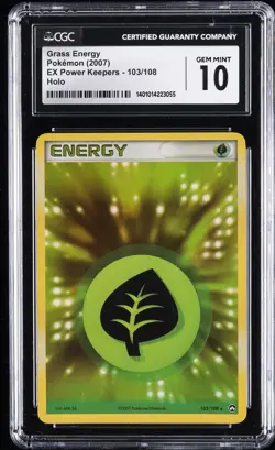 2007 POKEMON EX POWER KEEPERS - HOLO #103/108 GRASS ENERGY CGC 10 GEM MINT - Image 1