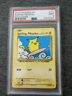 2016 POKEMON XY SURFING PIKACHU EVOLUTIONS #111 MINT PSA 9 - Image 1