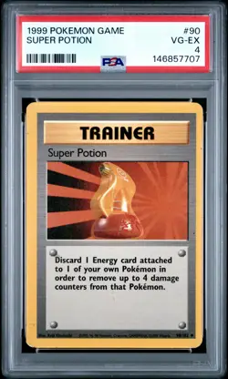1999 POKEMON BASE SET UNLIMITED #90 SUPER POTION PSA 4 - Image 1