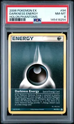 2006 POKEMON EX HOLON PHANTOMS #94 DARKNESS ENERGY PSA 8 - Image 1