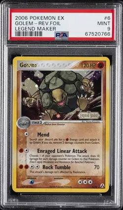2006 POKEMON EX LEGEND MAKER #6 GOLEM-REVERSE FOIL PSA 9 - Image 1