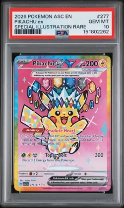 2026 POKEMON ASC EN-ASCENDED HEROES SPECIAL ILLUSTRATION RARE PIKACHU EX PSA 10 - Image 1