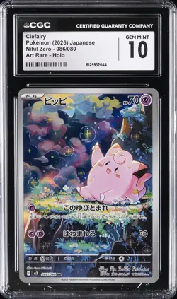2026 POKEMON NIHIL ZERO JPN ART RARE HOLO #089 CLEFAIRY CGC 10 GEM MINT - Image 1