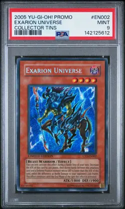 2005 YU-GI-OH! PROMO COLLECTOR TINS #EN002 EXARION UNIVERSE PSA 9 - Image 1