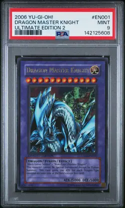 2006 YU-GI-OH! ULTIMATE ED 2 #EN001 DRAGON MASTER KNIGHT PSA 9 - Image 1