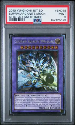 2010 YU-GI-OH! STBL-STARSTRIKE BLAST #EN038 SUPREME ARCANITE MAGICIAN PSA 9 - Image 1