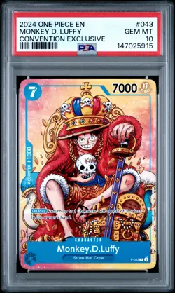2024 ONE PIECE PROMOS CONVENTION EXCLUSIVE #043 MONKEY D. LUFFY PSA 10 - Image 1