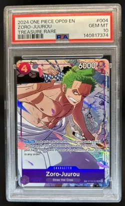 2024 One Piece Emperors New World Zoro-Juurou Treasure Rare #ST18-004 PSS 10 - Image 1